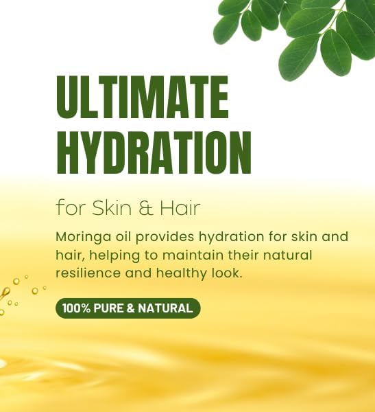 Raslok 100% Pure Wood Pressed Moringa Oil for Face, Hair and Dry Skin | Origin Moringa Oleifera Extract | Lightweight Face Oil, Natural Moisturizer 2 fl. oz.