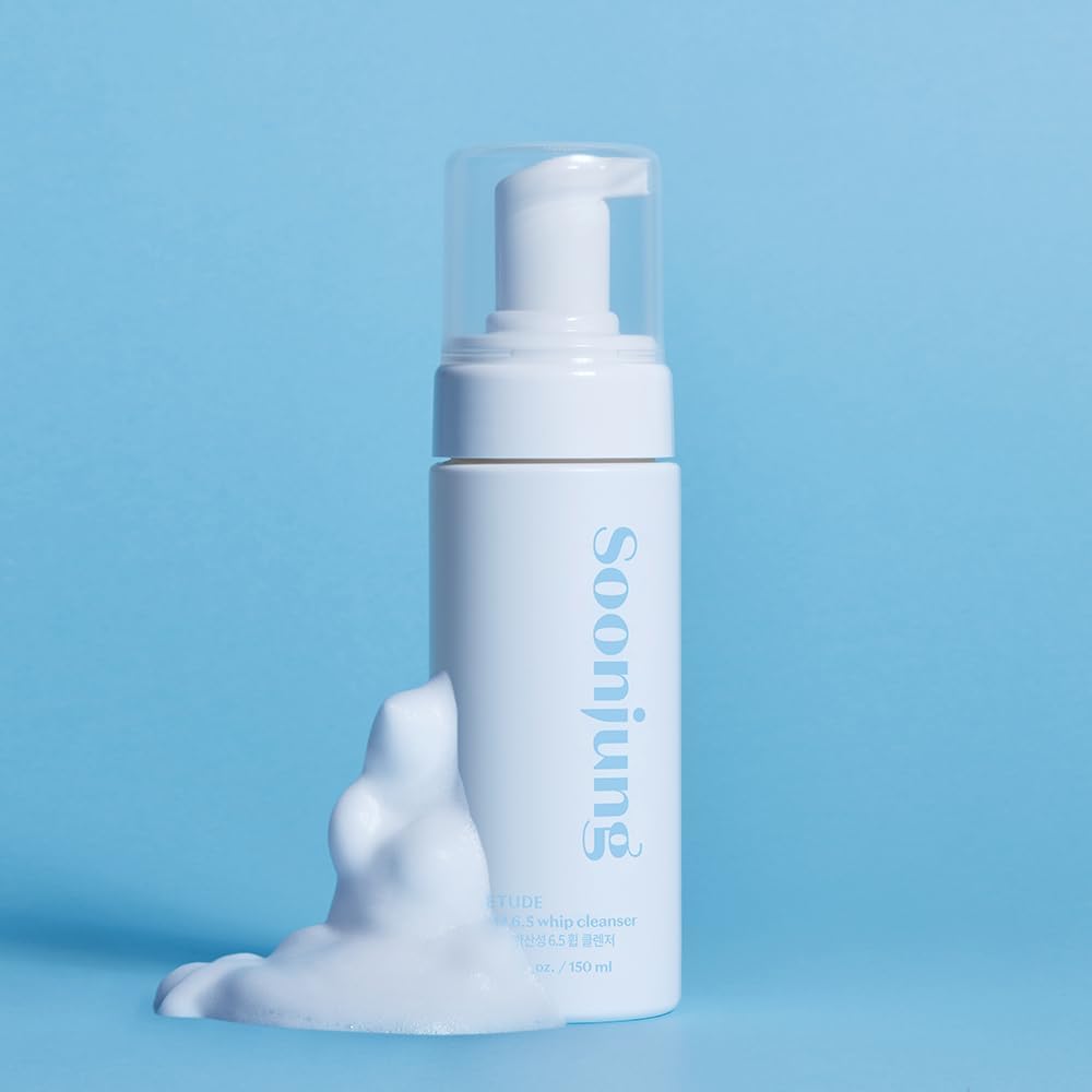 ETUDE SoonJung 5.5 Foam Cleanser | Soft Bubble Hydrating Vegan Facial Cleanser for Sensitive Skin | Fragrance-Free Low-pH Korean Cleansing Wash | K-Beauty | Vegan 5.1 fl. oz. (150ml)