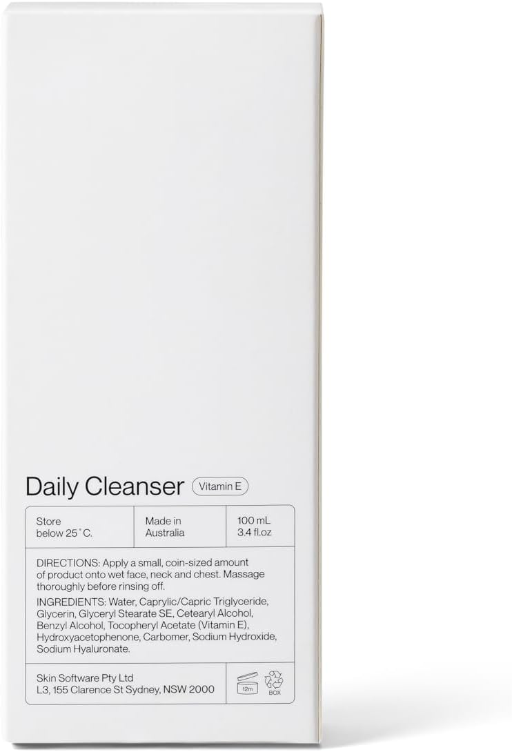 Nettoyant Quotidien Logiciel 100ml | Nettoyant Crème Doux Ultra-Hydratant pour Nourrir et Apaiser la Peau | Nettoyant Visage Quotidien à la Vitamine E et au Hyaluronate de Sodium pour une Routine de Soin de la Peau