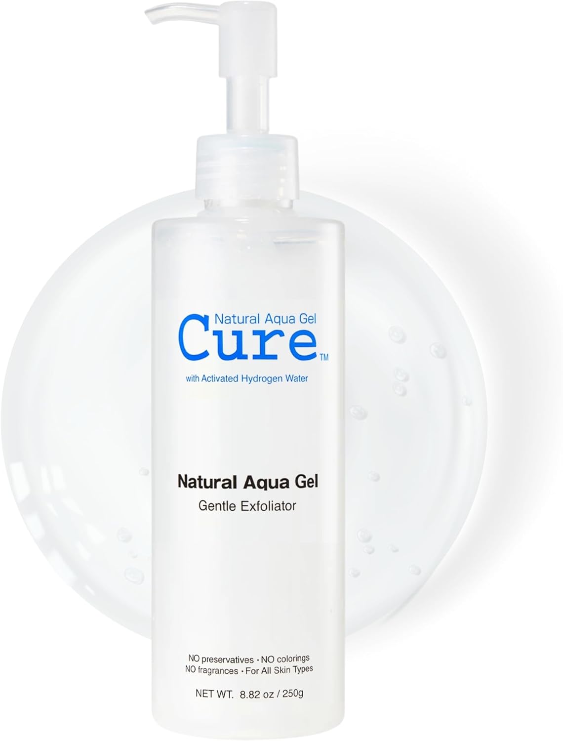 Cure by Toyo | Aqua Gel Exfoliant Doux | Peau Claire et Plus Douce | Nettoyant Visage et Corps Non Abrasif | Peau Sensible | Grande Taille 250g