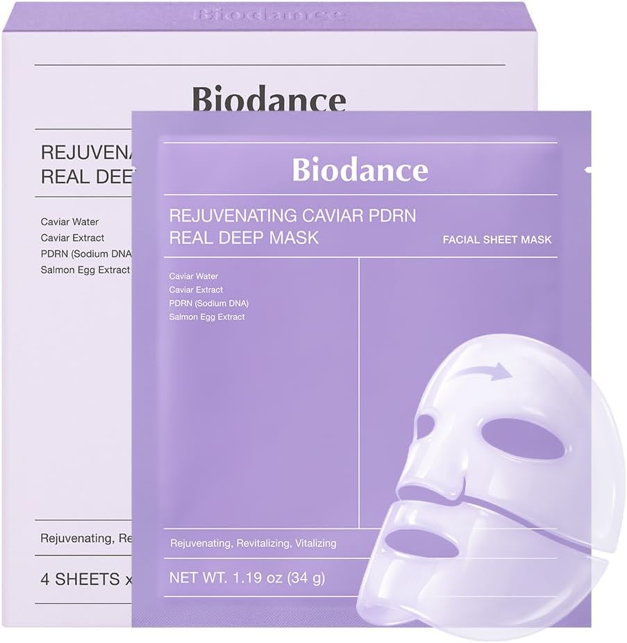 BIODANCE Masque Hydrogel Nuit Rafraîchissant Vraie Algue Marine, Apaisant, Contrôle du sébum et de l'excès de sébum, Soin des imperfections, Soin coréen | 1.19oz(34g) x 4ea