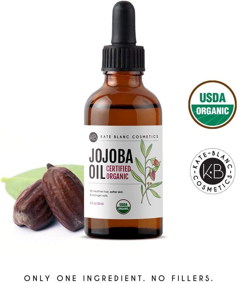 Jojoba Oil (60ml), Organic, 100 Pure & Natural, Revitalises Hair and Gives Skin a Radiant and Youthful Look, Great for Lips, Cuticles, Stretch Marks, Beard, Leaving You Vibrant and Glowing. Works for Men and Women