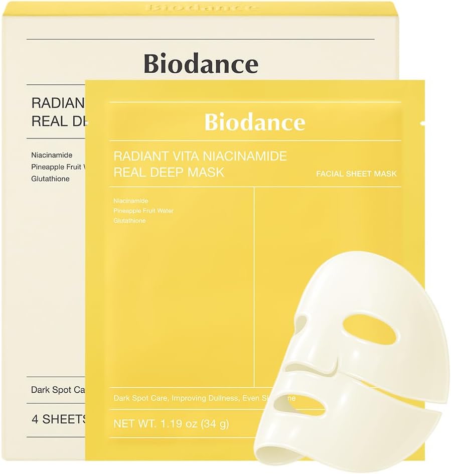 BIODANCE Masque Hydrogel Nuit Rafraîchissant Vraie Algue Marine, Apaisant, Contrôle du sébum et de l'excès de sébum, Soin des imperfections, Soin coréen | 1.19oz(34g) x 4ea