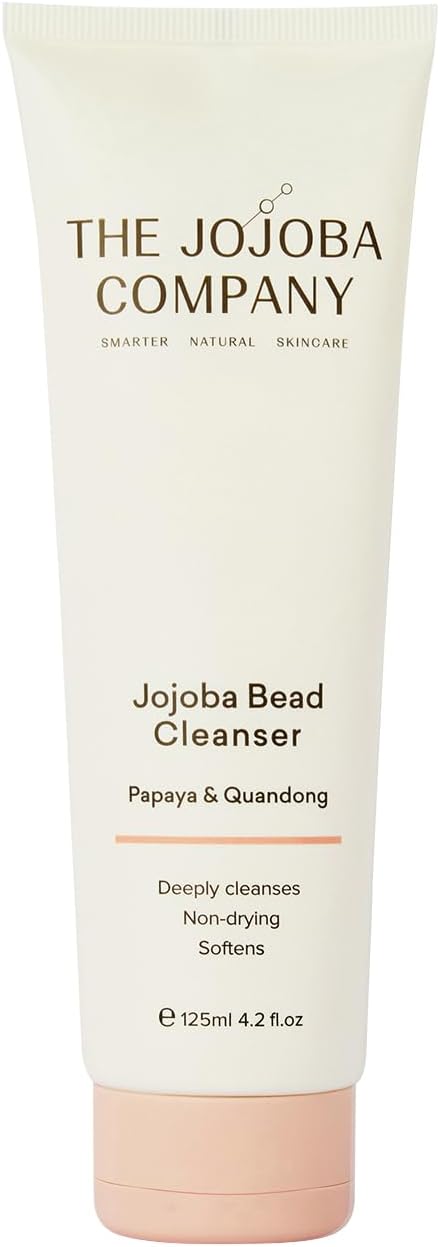 Jojoba Company Bead Cleanser With Papaya & Quandong Exfoliating & Hydrating Cream Face Wash Gentle For Sensitive Skin Pore Cleansing For All Skin Types 125ml