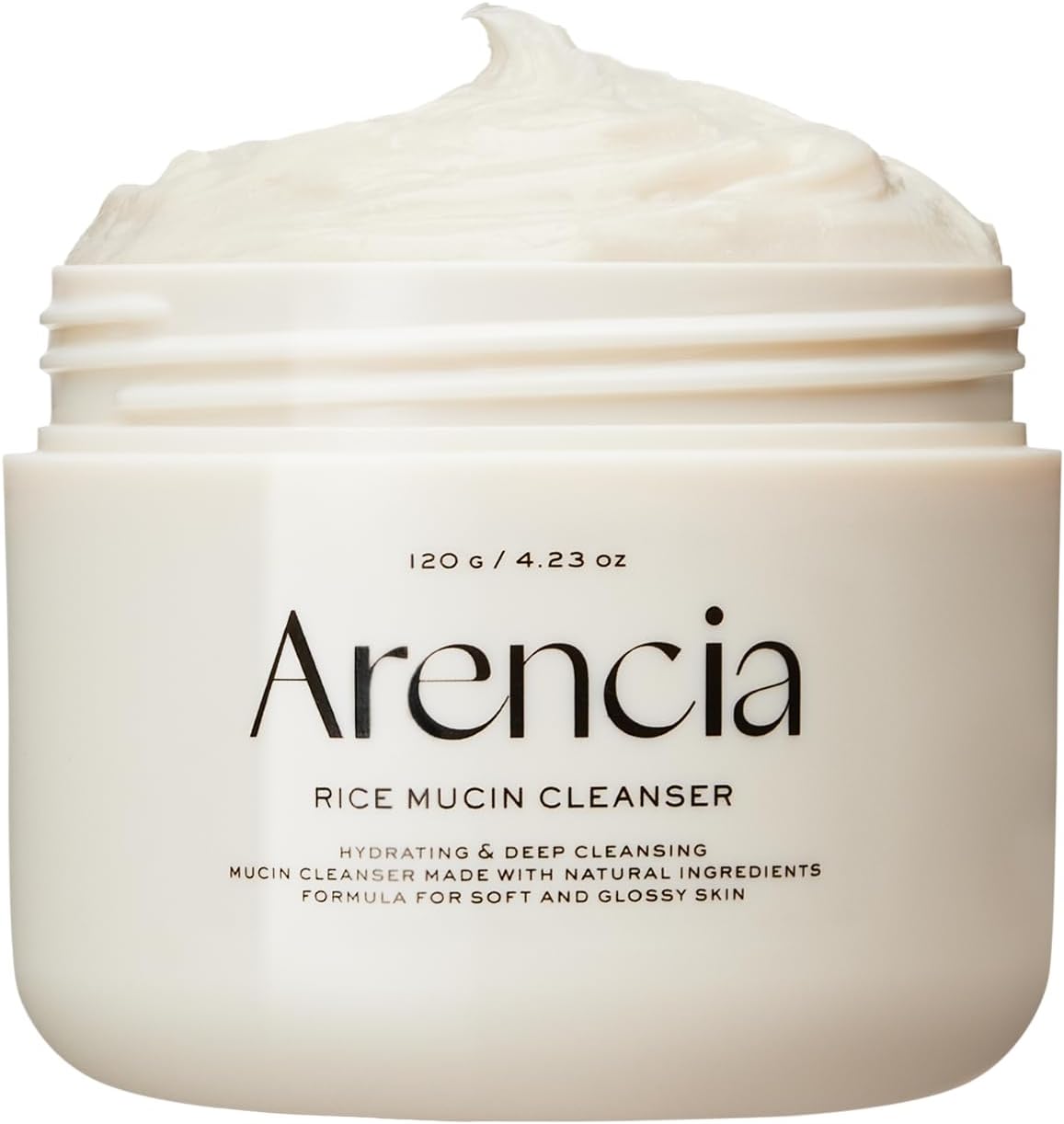 ARENCIA Rice Mucin Cleanser 120g - Hydrating Facial Cleanser for Brightening and Soothing Sensitive Skin