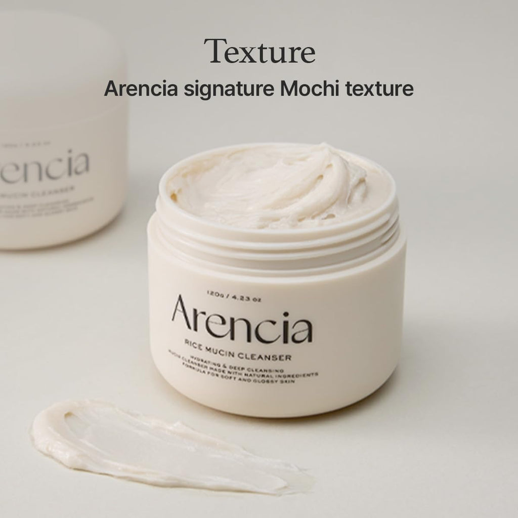 ARENCIA Rice Mucin Cleanser 120g - Hydrating Facial Cleanser for Brightening and Soothing Sensitive Skin