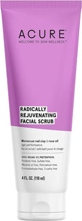 Acure Brightening Facial Scrub - Exfoliating Face Wash, Gentle Daily Scrubber & Exfoliator for Women & Men for Radiant Skin, Cleansing Wash with Sea Kelp & French Green Clay - 118ml