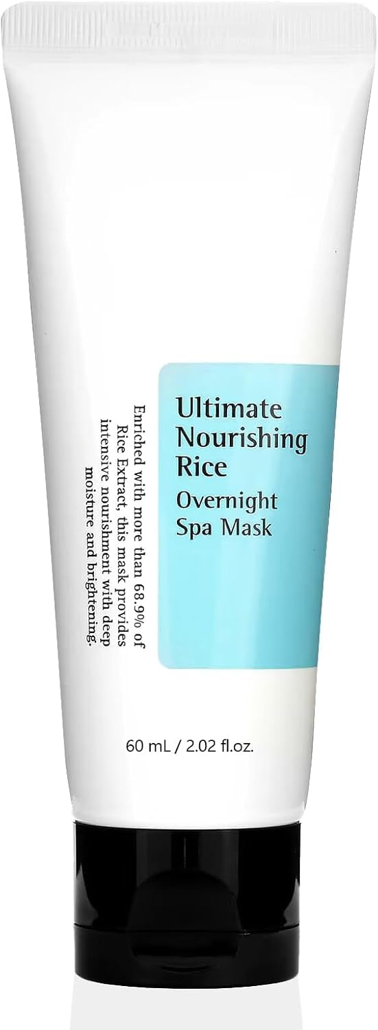 Ultimate Nourishing Rice Overnight Spa Mask 60ml, Overnight Elasticiy Boosting, Skin Barrier Care, Rice Extract 68% and Niacinamide 2% Korean Skincare, Facial Mask for Overnight Firming and Hydration
