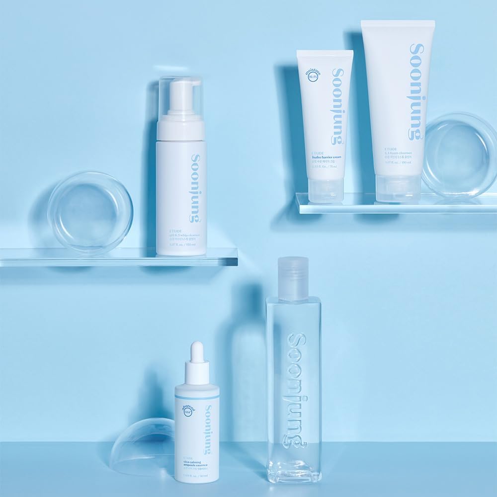 ETUDE SoonJung 5.5 Foam Cleanser | Soft Bubble Hydrating Vegan Facial Cleanser for Sensitive Skin | Fragrance-Free Low-pH Korean Cleansing Wash | K-Beauty | Vegan 5.1 fl. oz. (150ml)