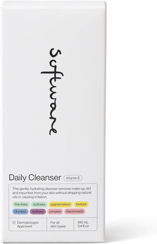 Nettoyant Quotidien Logiciel 100ml | Nettoyant Crème Doux Ultra-Hydratant pour Nourrir et Apaiser la Peau | Nettoyant Visage Quotidien à la Vitamine E et au Hyaluronate de Sodium pour une Routine de Soin de la Peau