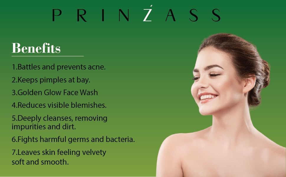 Prinzass Herbals Purifying Aloe Neem Face Wash | Face Wash with Ayurvedic Neem, Aloe-Vera and Tulsi | Pimple Control Face Wash | Suitable for All Skin Types | 100ML