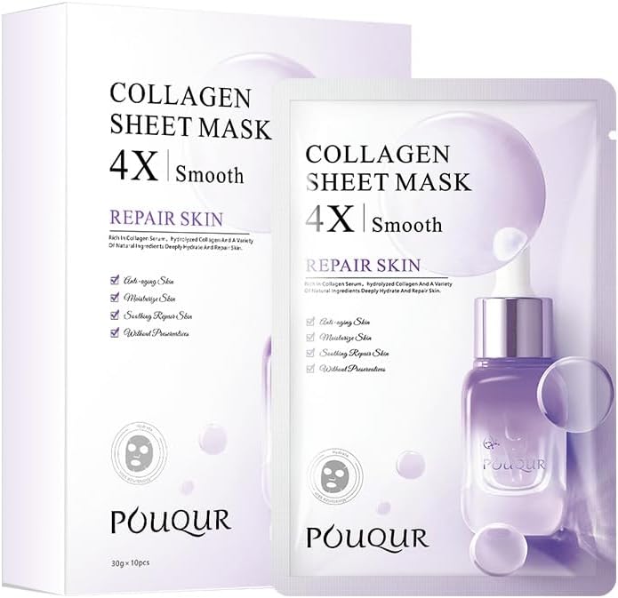 Lot de 10 masques en tissu pour tous types de peaux, hydratants et nourrissants, adaptés aux peaux sensibles. Masque nettoyant en profondeur, ingrédients naturels, formule affinant les pores pour une peau nette.