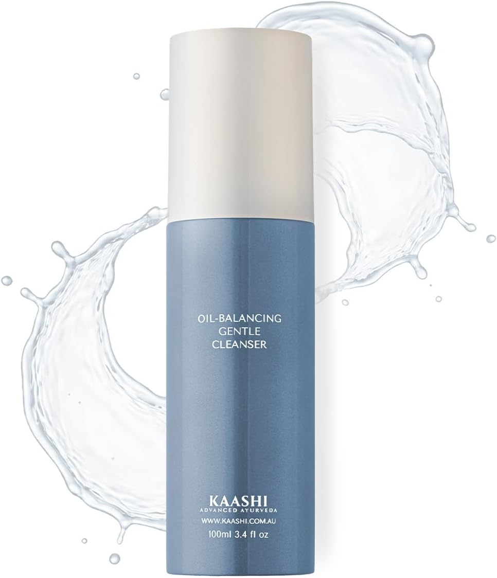 KAASHI Nettoyant doux équilibrant l'huile, léger + hydratant, réparateur de la barrière cutanée, apaisant, non moussant avec noix de coco, figue, huile de son de riz pour peaux sèches, grasses et mixtes
