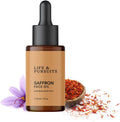 Life & Pursuits Huile Visage au Safran 30 ml avec Bakuchi/Bakuchiol (rétinol végétal), Vitamine C pour un teint éclatant, les taches brunes, les ridules et les rides. Huile de massage visage quotidienne légère | Anti-âge