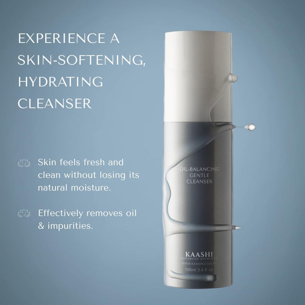 KAASHI Nettoyant doux équilibrant l'huile, léger + hydratant, réparateur de la barrière cutanée, apaisant, non moussant avec noix de coco, figue, huile de son de riz pour peaux sèches, grasses et mixtes