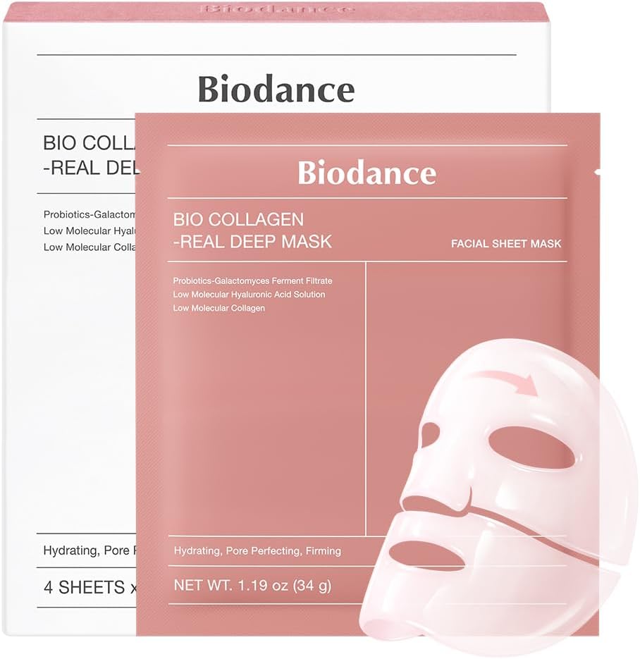 BIODANCE Masque Hydrogel Nuit Rafraîchissant Vraie Algue Marine, Apaisant, Contrôle du sébum et de l'excès de sébum, Soin des imperfections, Soin coréen | 1.19oz(34g) x 4ea