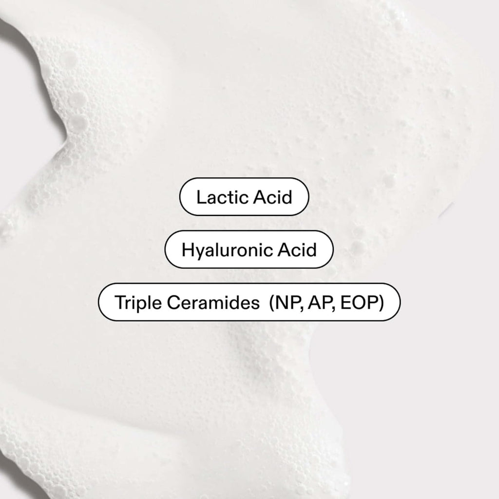Clear Cleanse | Nettoyant visage hydratant triple céramide | Acide lactique + Acide hyaluronique | Nettoyant barrière cutanée | Non comédogène | 200ml