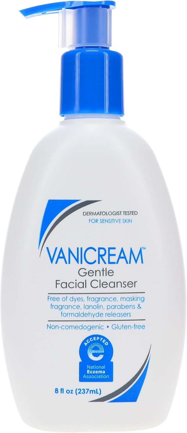 Nettoyant doux pour le visage Vanicream avec distributeur à pompe - 237 ml - Formulé sans irritants courants pour les peaux sensibles