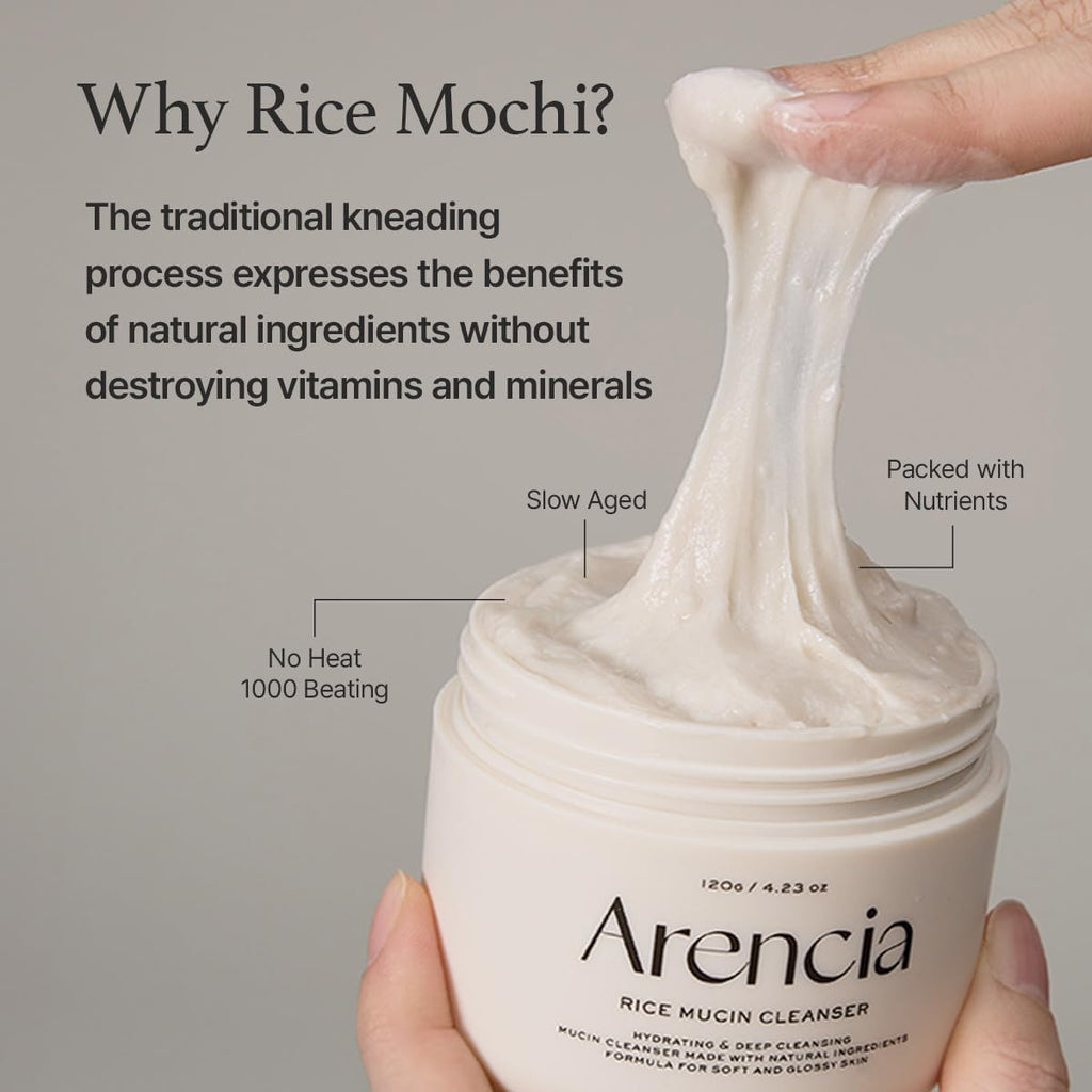 ARENCIA Rice Mucin Cleanser 120g - Hydrating Facial Cleanser for Brightening and Soothing Sensitive Skin