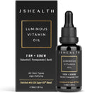 Huile visage hydratante JSHealth pour femmes et hommes à l'huile de rose et à l'huile de vitamine E pour la peau - Huile faciale pour peaux sèches