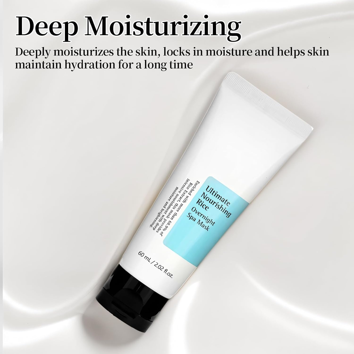 Ultimate Nourishing Rice Overnight Spa Mask 60ml, Overnight Elasticiy Boosting, Skin Barrier Care, Rice Extract 68% and Niacinamide 2% Korean Skincare, Facial Mask for Overnight Firming and Hydration