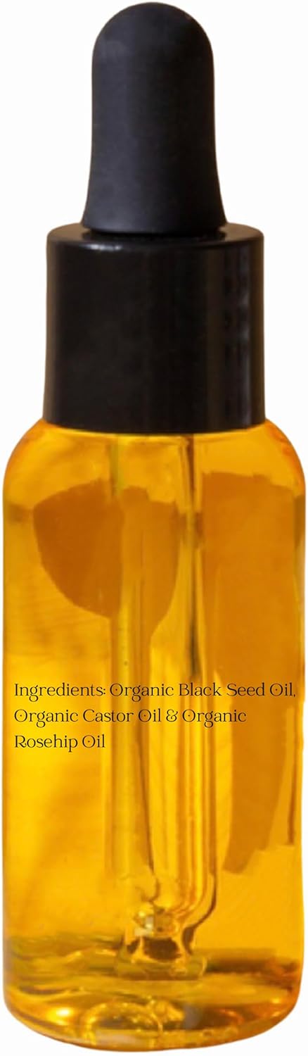 Huile de cumin noir, huile de rose musquée, huile de ricin bio pressée à froid pour le visage, hydratant anti-âge miracle, sérum facial, soins naturels de la peau, fortifiant, hydrate la peau, huile de beauté hydratante et éclatante, 30 ml