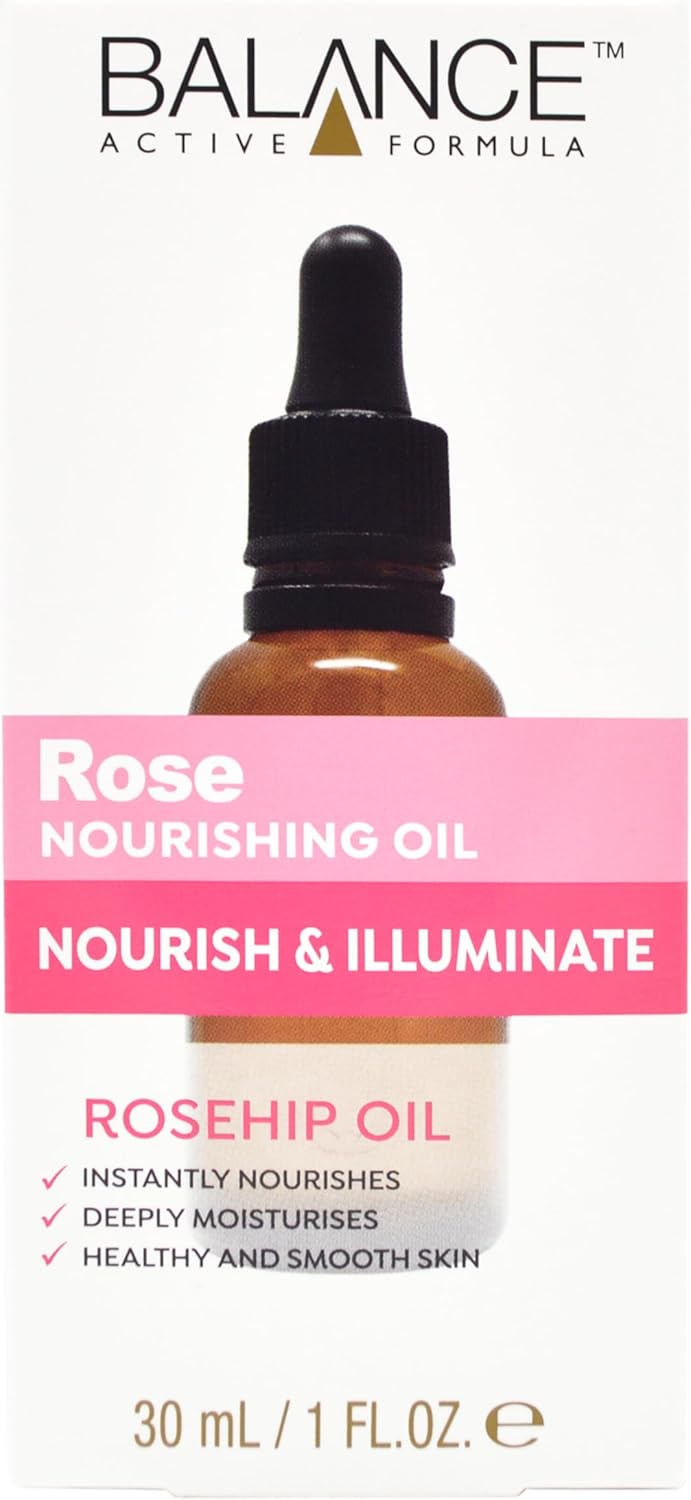 Balance Active Formula Rose Nourishing Oil, 30 ml. Facial Oils for Women | Deeply Moisturises & Strengthens Skin Barrier, Fast-Absorbing Face Oil