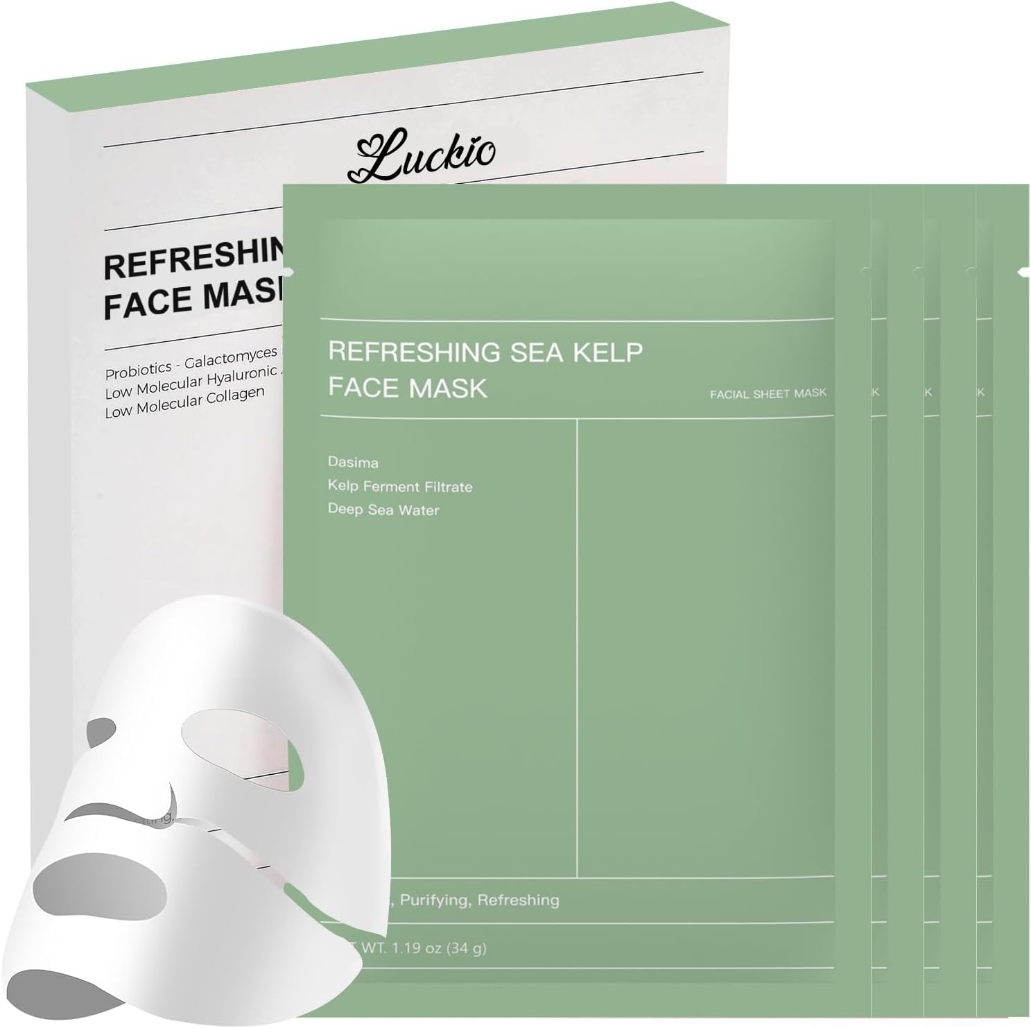 Hydro Cera-nol Real Deep Mask, Masque de nuit à l'hydrogel, Masque facial hydratant pour peaux sensibles, Réduit les rougeurs et apaise rapidement, Soin coréen, Bas de Noël (34g x 4 masques)