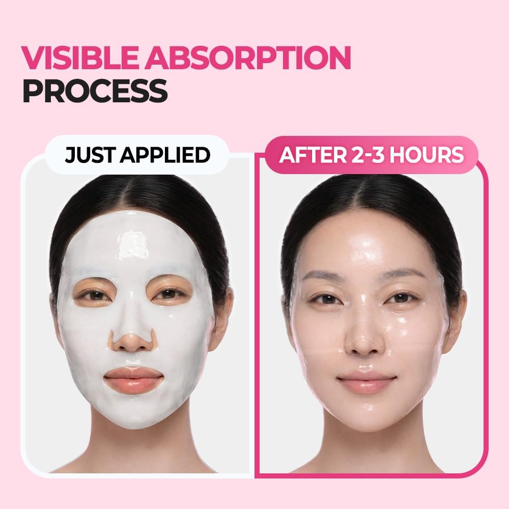 Masque Visage Hydrogel au Collagène NEXTBEAU (Lot de 4, 34g chacun / 1,19oz) – Masques Coréens au Collagène Hydrolysé, Acide Hyaluronique, Niacinamide & Peptides pour une Hydratation Profonde et une Peau Lisse et d'Apparence Saine