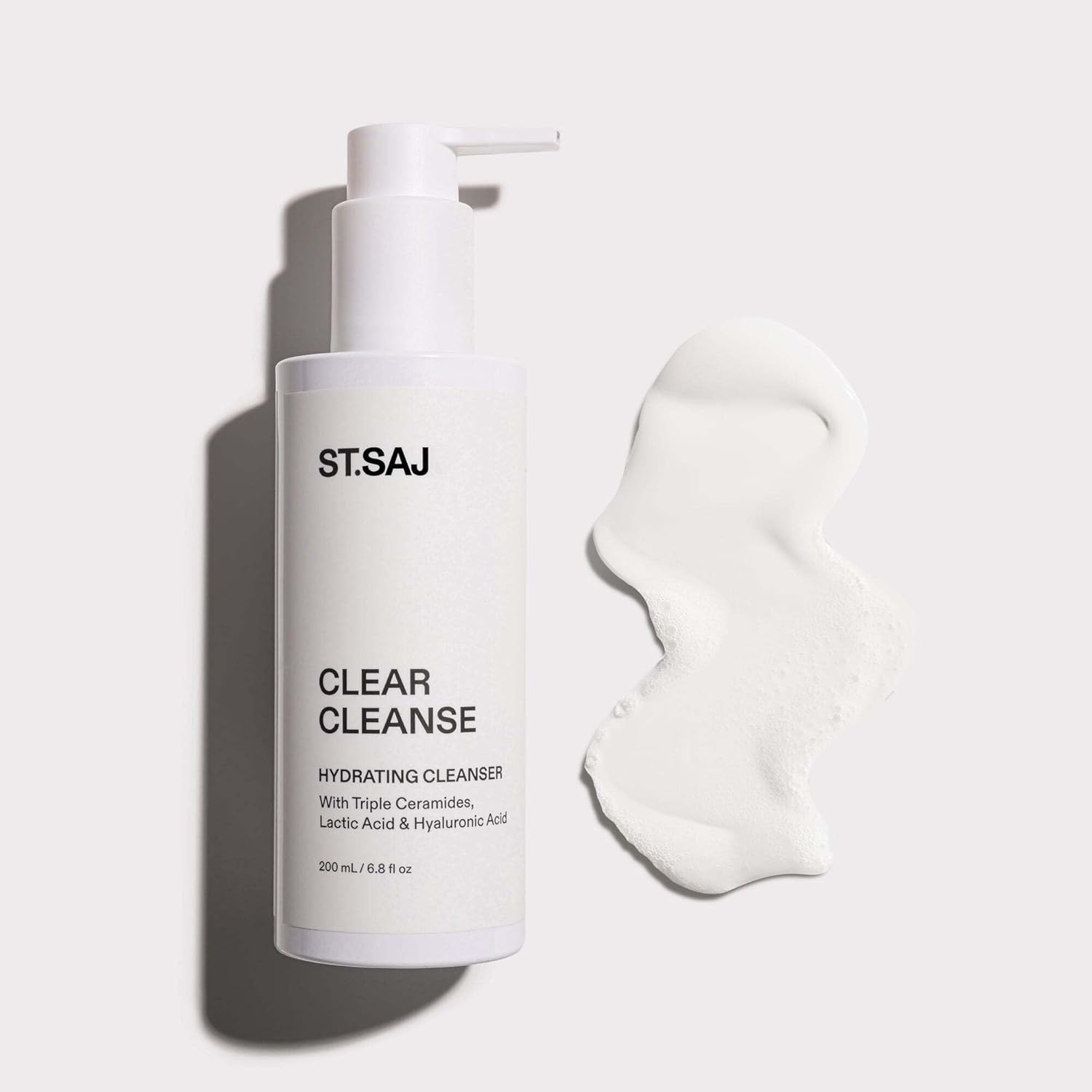 Clear Cleanse | Nettoyant visage hydratant triple céramide | Acide lactique + Acide hyaluronique | Nettoyant barrière cutanée | Non comédogène | 200ml