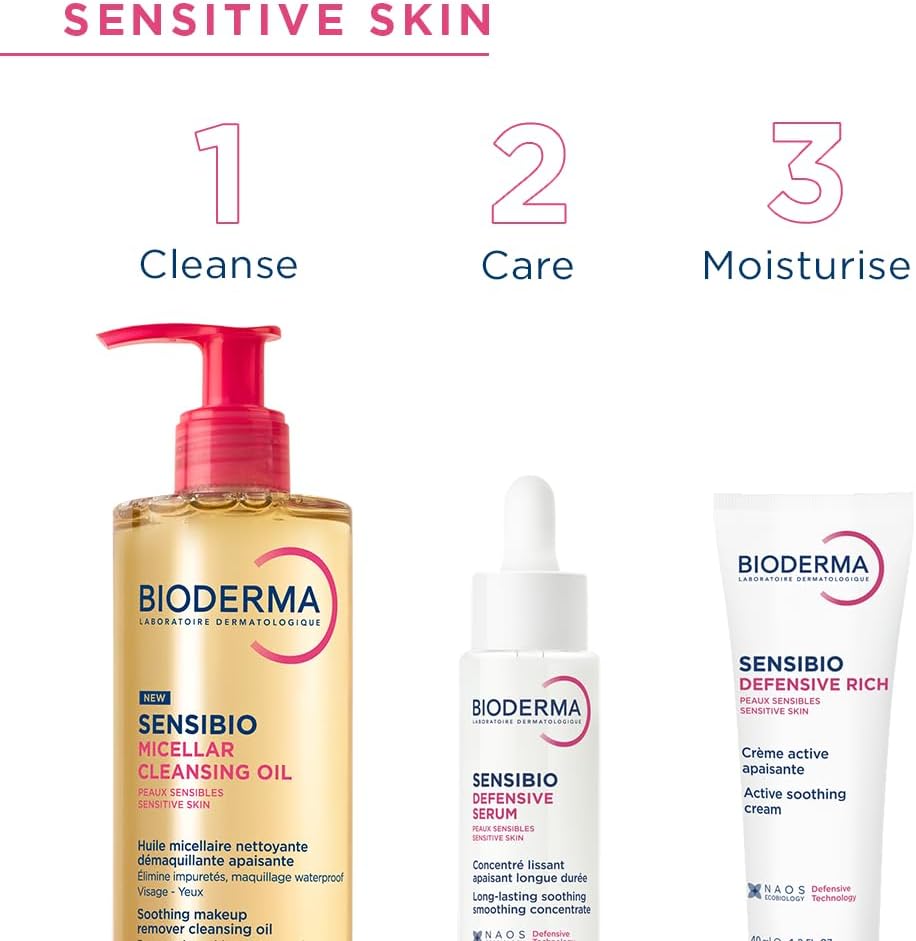 BIODERMA Sensibio Huile Micellaire Démaquillante - Nettoyant Visage Nourrissant pour Peaux Sensibles, 150ml