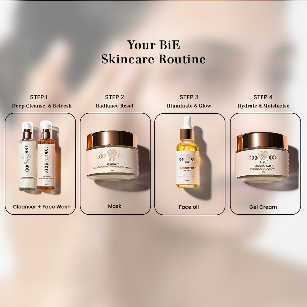 BiE (BEAUTY IN EVERYTHING) Huile Éclat Visage au Squalane et Kumkumadi pour un éclat et une luminosité instantanés | Pour peaux sèches, mixtes, sensibles | Huile visage pour hommes et femmes | Sans parfum ajouté | 10ml
