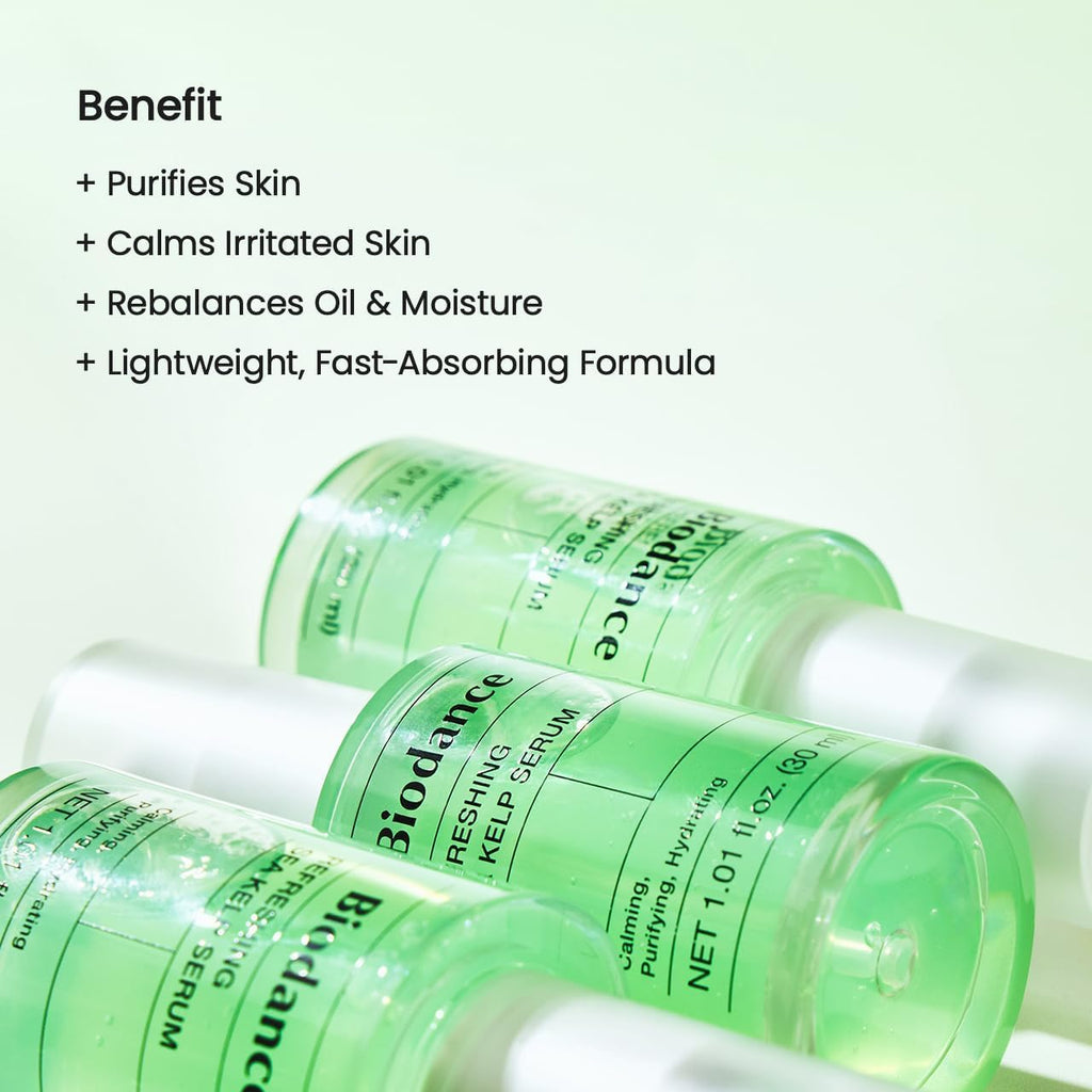 BIODANCE Refreshing Sea Kelp Serum, Oil & Sebum Control, Soothing, Calming Serum for Oily & Combination, Sensitive Skin, Korean Skin Care | 1.01 fl.oz x 1 ea