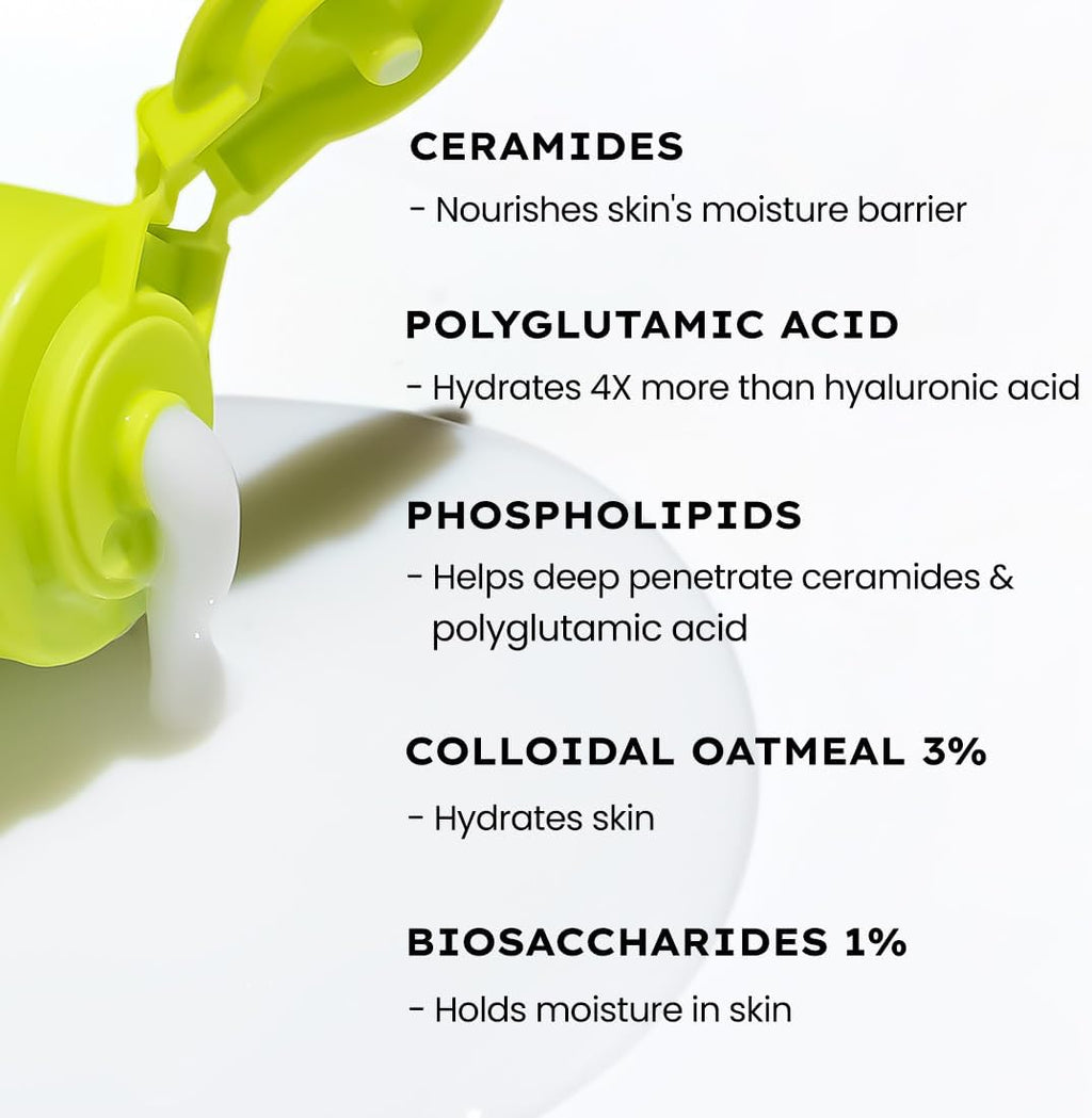 Hyphen Nettoyant Visage Crème Hydratant pour Peaux Sèches et Sensibles | 2 % Céramides et Acide Polyglutamique | Réparation de la Barrière Cutanée, Hydratation et Nettoyage Doux | Nettoyant Quotidien pour Hommes et Femmes - 100 ml