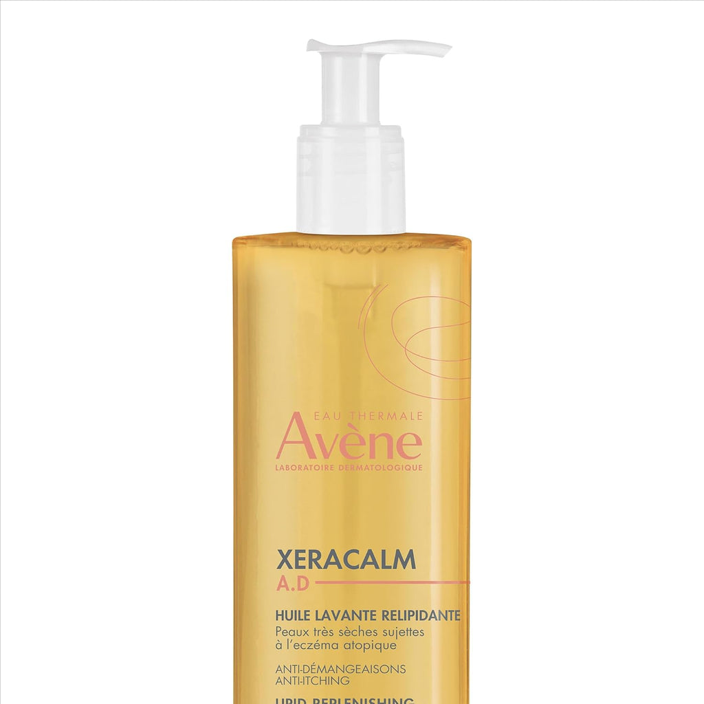 Avene Xeracalm A.D Lipid-Replenishing Cleansing Oil 400ML - Gentle Soap-Free Cleanser, Provides 24h hydration*, Suitable for, babies, children and adults
