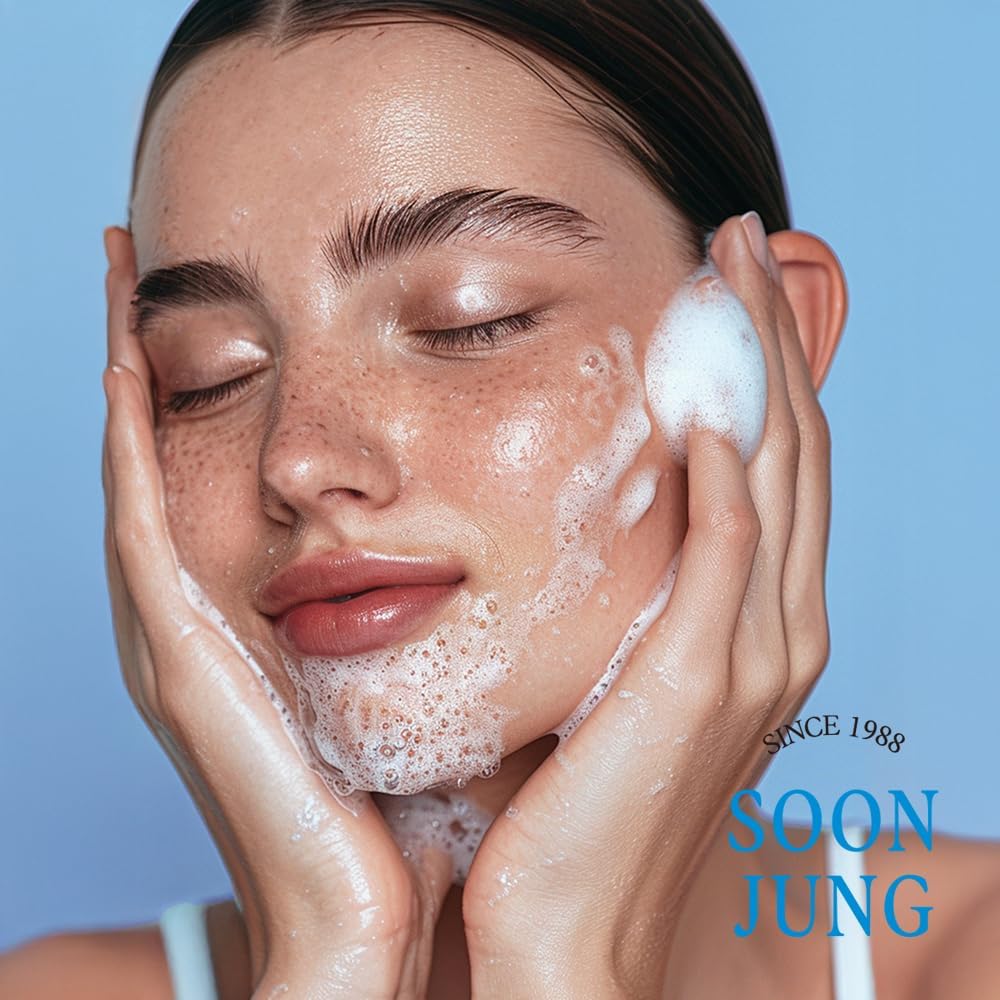 ETUDE SoonJung 5.5 Foam Cleanser | Soft Bubble Hydrating Vegan Facial Cleanser for Sensitive Skin | Fragrance-Free Low-pH Korean Cleansing Wash | K-Beauty | Vegan 5.1 fl. oz. (150ml)