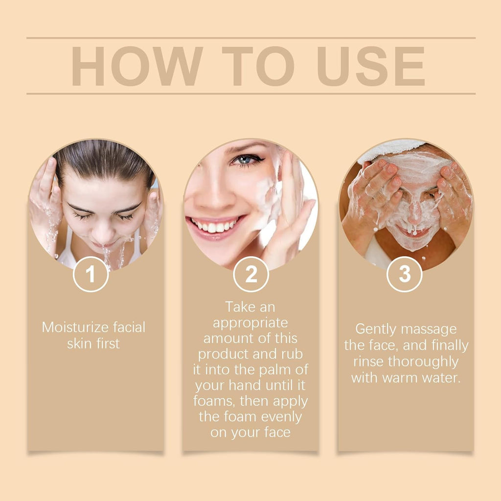 Nettoyant Moussant Visage à l'Eau de Riz Bright - Nettoyant doux quotidien hydratant et émollient pour le visage, avec mousse crémeuse, nettoie les pores en profondeur sans dessécher, pour équilibrer les peaux sensibles et grasses (2 pièces)