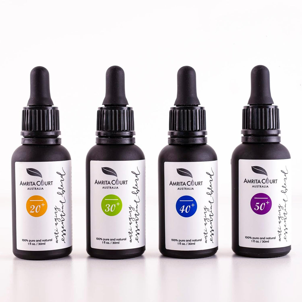 Mélange d'huiles essentielles anti-âge 40+, contient du Néroli, huile raffermissante illuminatrice pour le visage, fabriqué à la main en Australie, végétalien, écologique, anti-rides, pour les 40 ans et plus, 30ML