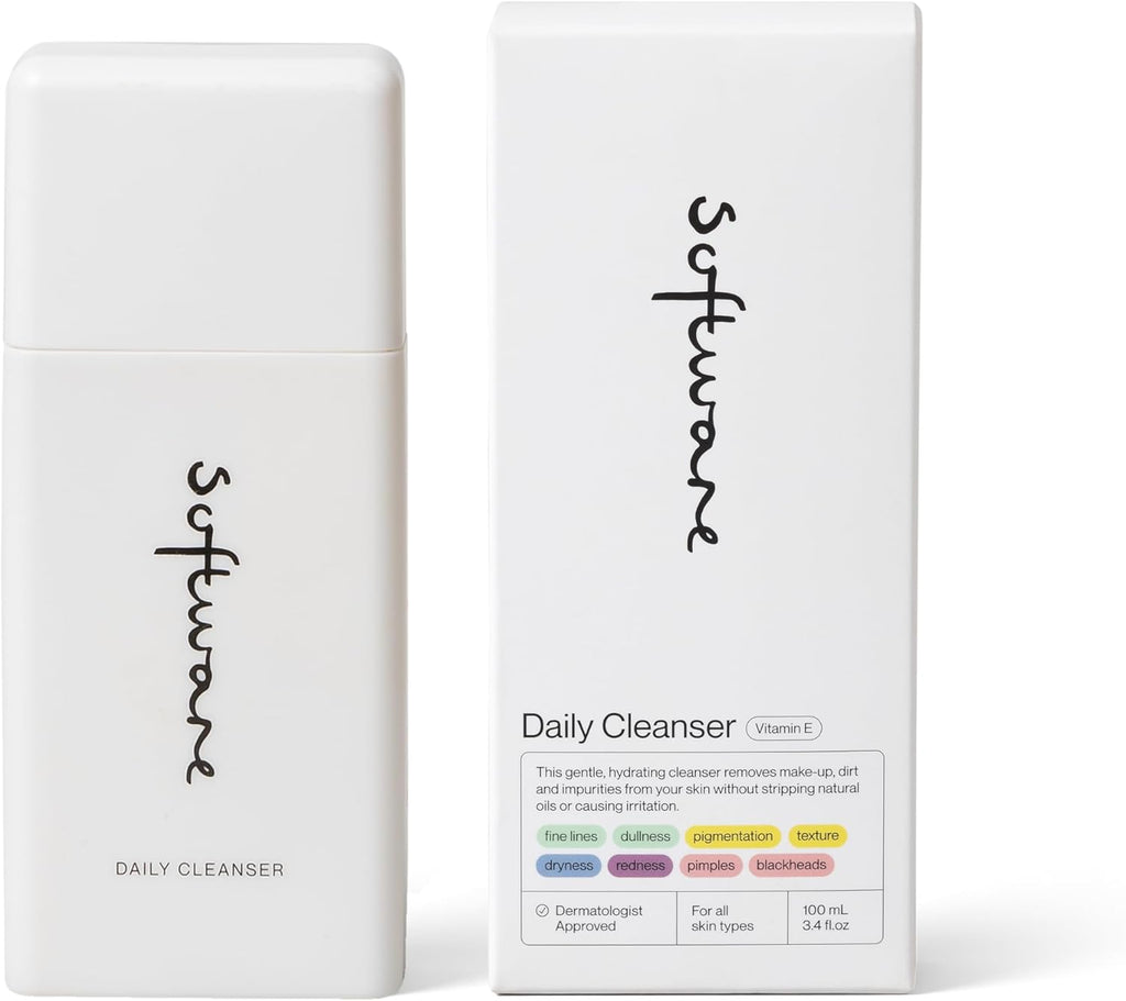 Nettoyant Quotidien Logiciel 100ml | Nettoyant Crème Doux Ultra-Hydratant pour Nourrir et Apaiser la Peau | Nettoyant Visage Quotidien à la Vitamine E et au Hyaluronate de Sodium pour une Routine de Soin de la Peau