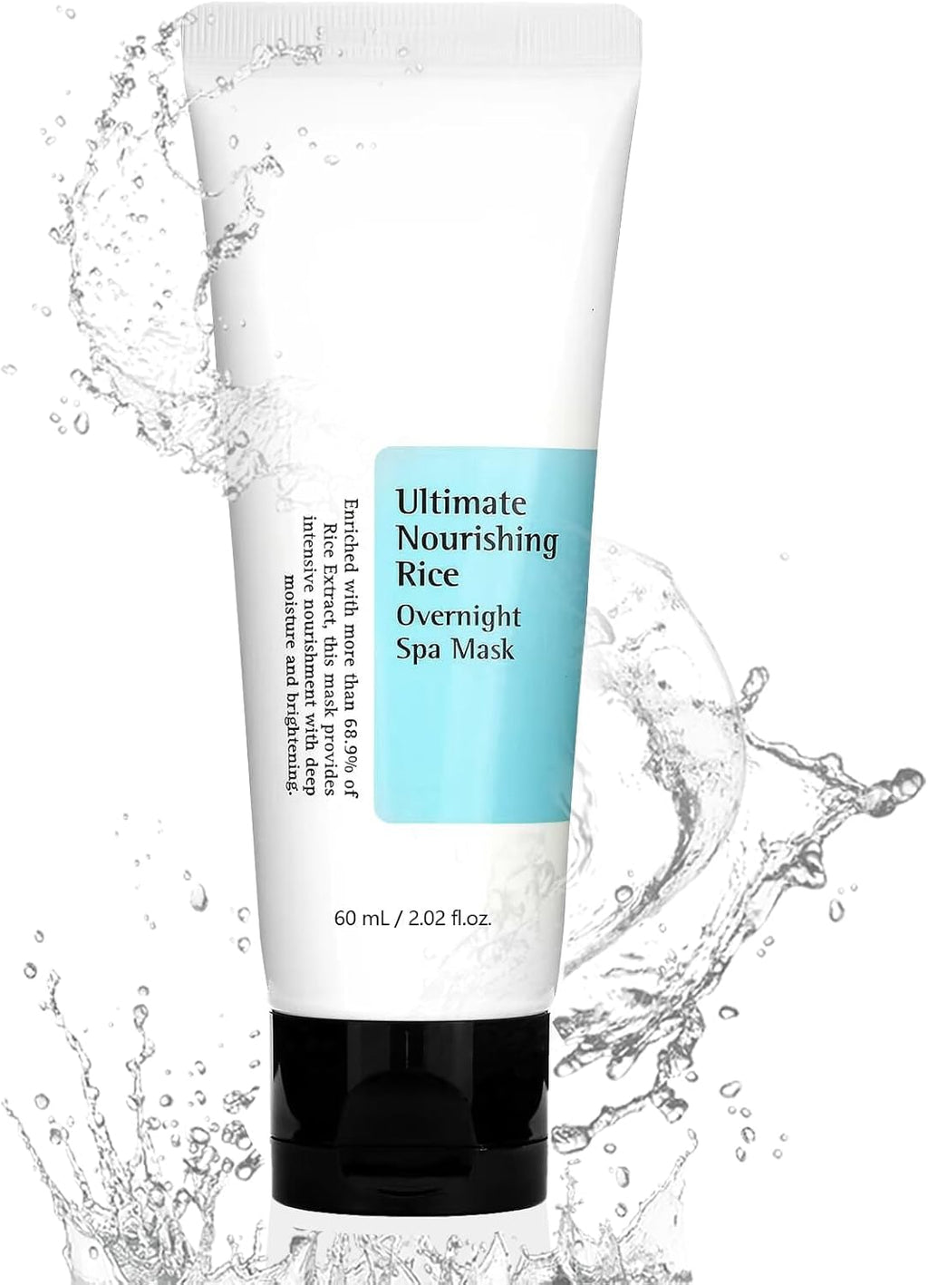 Ultimate Nourishing Rice Overnight Spa Mask 60ml, Overnight Elasticiy Boosting, Skin Barrier Care, Rice Extract 68% and Niacinamide 2% Korean Skincare, Facial Mask for Overnight Firming and Hydration