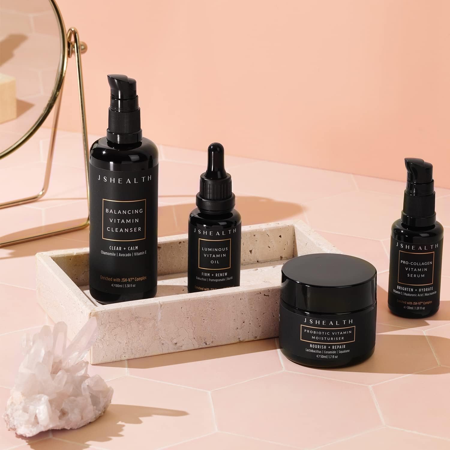 Huile visage hydratante JSHealth pour femmes et hommes à l'huile de rose et à l'huile de vitamine E pour la peau - Huile faciale pour peaux sèches