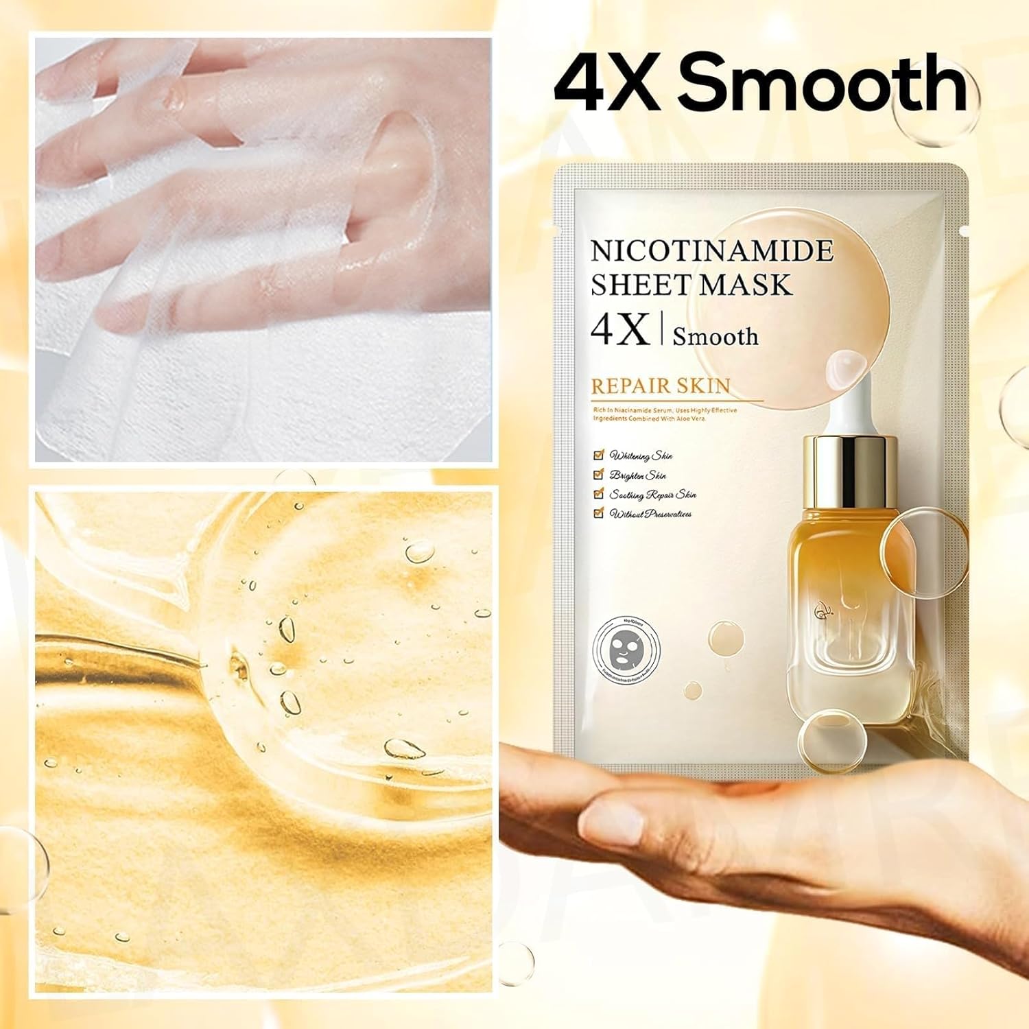 12 masques faciaux coréens, masque en feuille de collagène avec acide salicylique, hydratant et apaisant pour une peau lisse et saine (masque en feuille hydratant et apaisant)