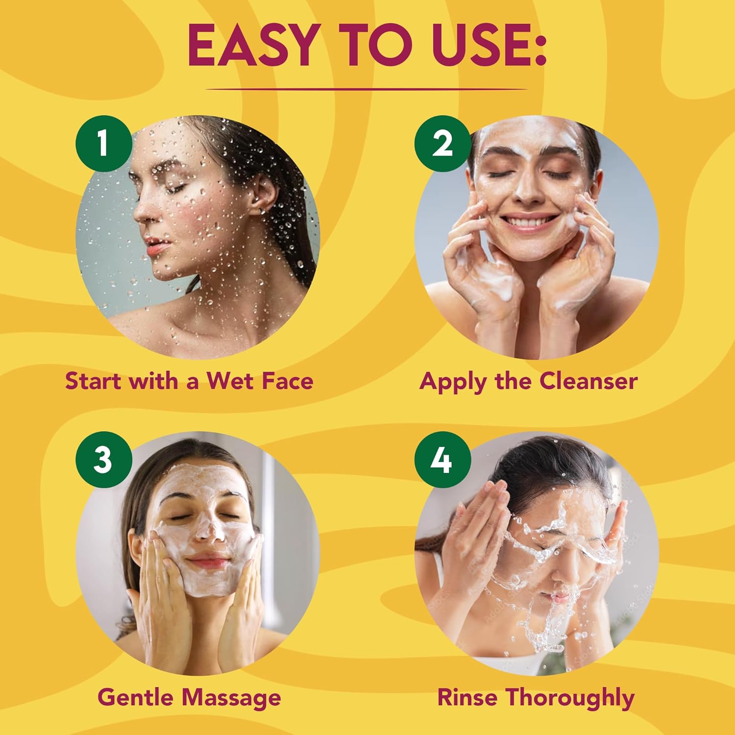 Nettoyant visage au curcuma - 4 fl oz / 118 ml - Nettoyant doux pour le visage pour peaux ternes et sujettes à l'acné - Nettoyant exfoliant quotidien pour le visage contre les taches de vieillesse, les dommages causés par le soleil - avec Niacinamide