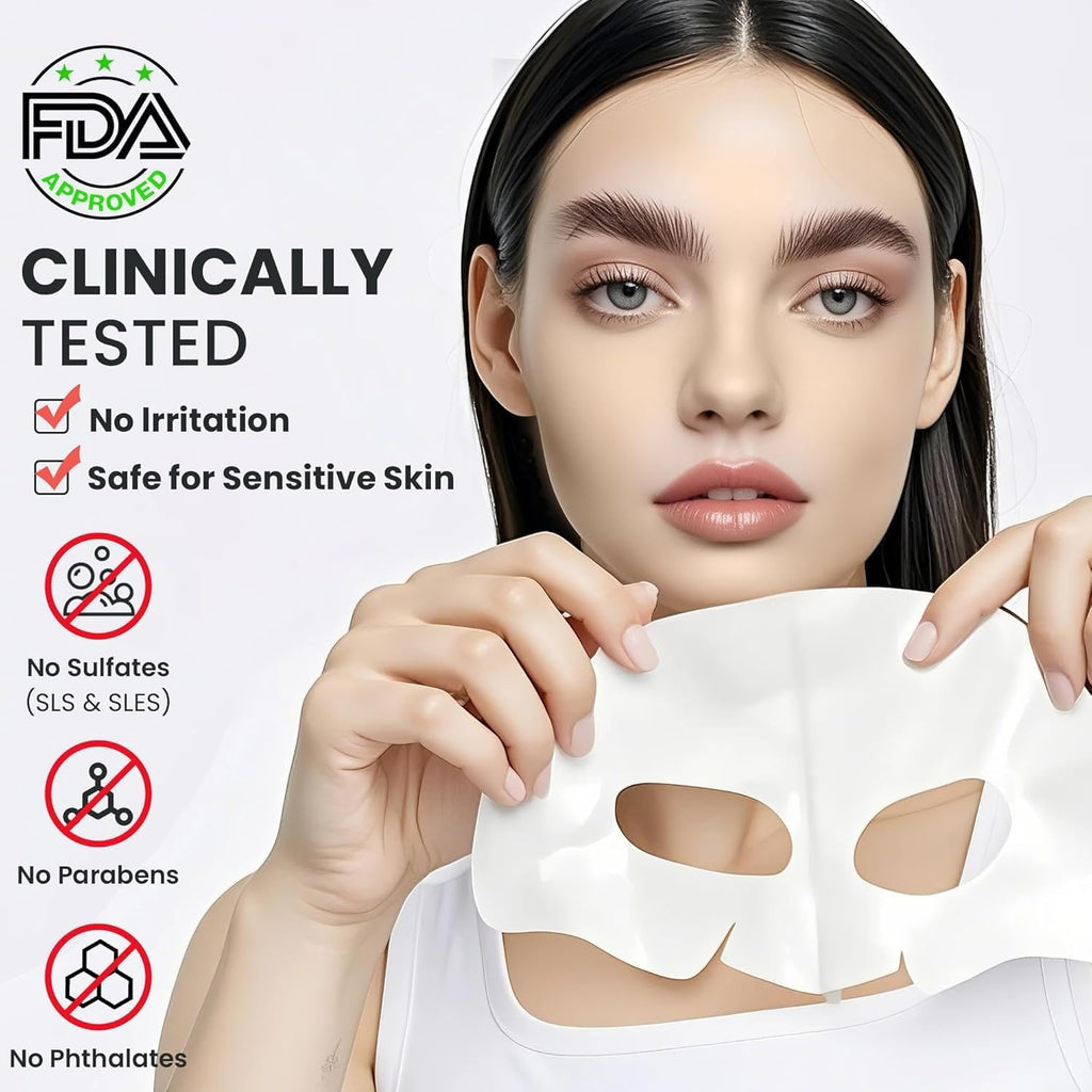 Hydro Cera-nol Real Deep Mask, Overnight Hydrogel Mask, Hydrating Facial Mask For Sensitive Skin, Redness Reducing & Quick Soothing Effect, Korean Skincare, Stocking Stuffers (34g x 4 Masks)