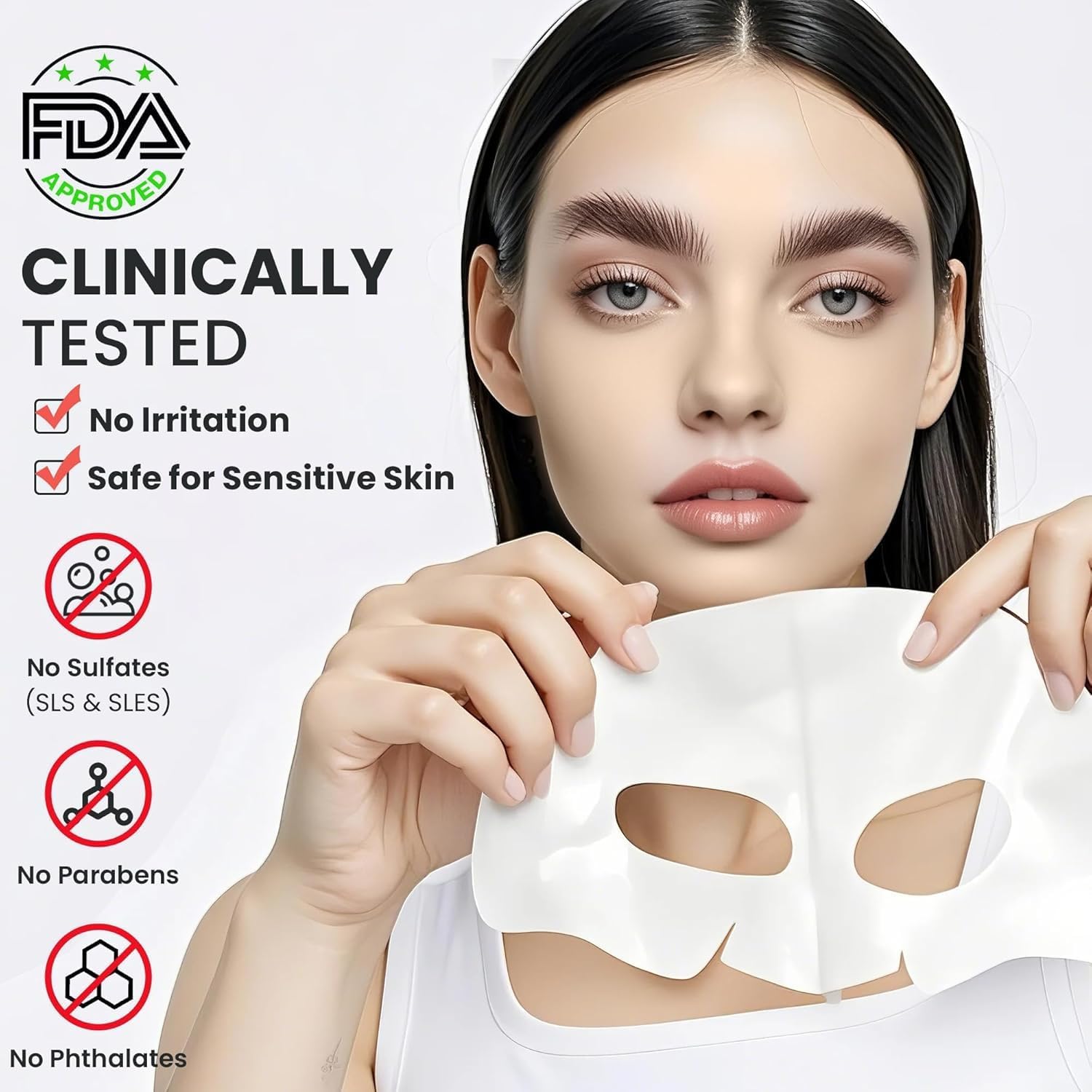Hydro Cera-nol Real Deep Mask, Overnight Hydrogel Mask, Hydrating Facial Mask For Sensitive Skin, Redness Reducing & Quick Soothing Effect, Korean Skincare, Stocking Stuffers (34g x 4 Masks)