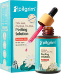 Pilgrim 25% AHA + 2% BHA + 5% PHA Peeling Solution 30ml For Face & Body |10-Minute Facial At Home|Gentle Exfoliating Serum for Tan Removal |For Glowing Skin, Even Skin Tone, Pore Cleansing |Men, Women