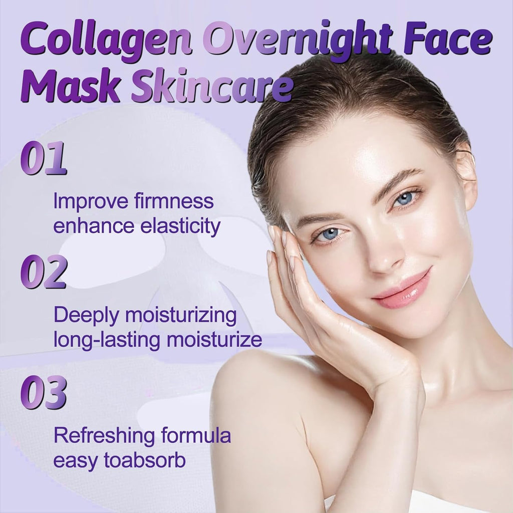 12 masques faciaux coréens, masque en feuille de collagène avec acide salicylique, hydratant et apaisant pour une peau lisse et saine (masque en feuille hydratant et apaisant)