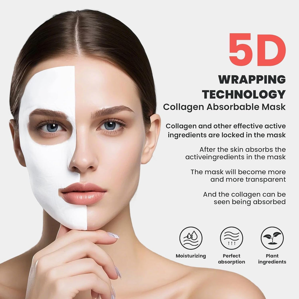 Hydro Cera-nol Real Deep Mask, Overnight Hydrogel Mask, Hydrating Facial Mask For Sensitive Skin, Redness Reducing & Quick Soothing Effect, Korean Skincare, Stocking Stuffers (34g x 4 Masks)