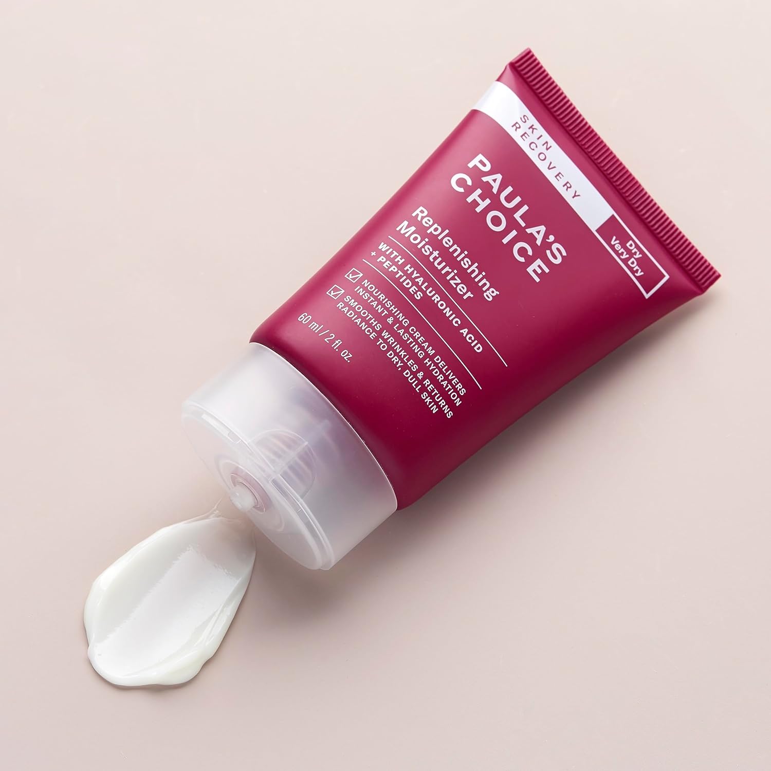 Paula's Choice SKIN RECOVERY Crème hydratante réparatrice pour le visage à l'acide hyaluronique, apaise les rougeurs et les peaux sensibles sujettes à la rosacée et à l'eczéma, sans parfum, 60 ml