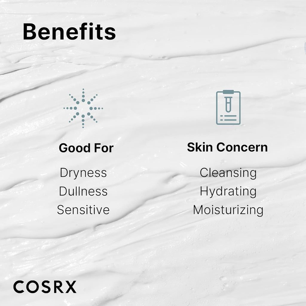 Cosrx Hydrium Triple Hyaluronic Moisturizing Cleanser, Nettoyant visage moussant crémeux, Élimine les impuretés et les résidus de maquillage, Retient l'humidité, 1 unité